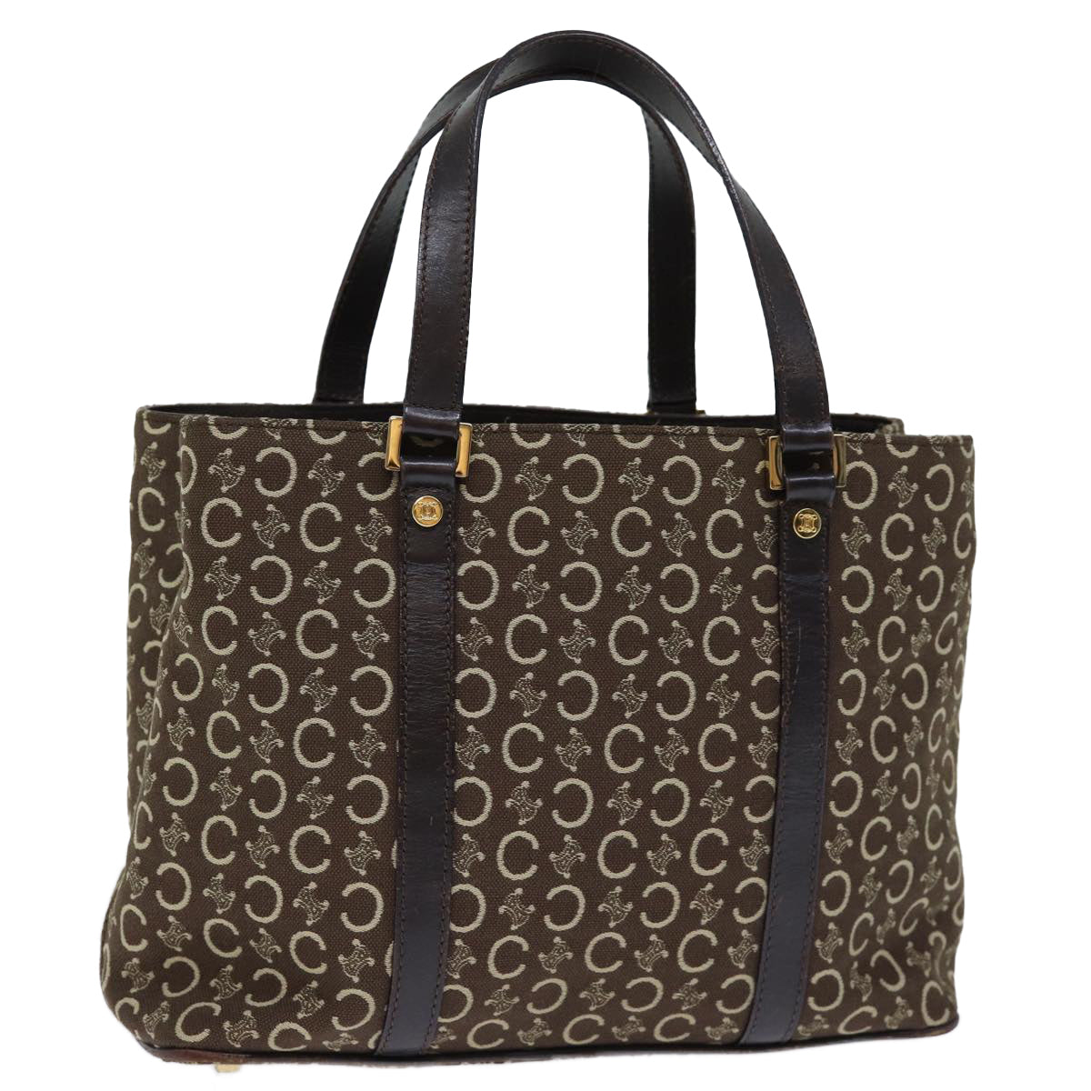 Luxury CELINE C Macadam Canvas Hand Bag Brown  73240