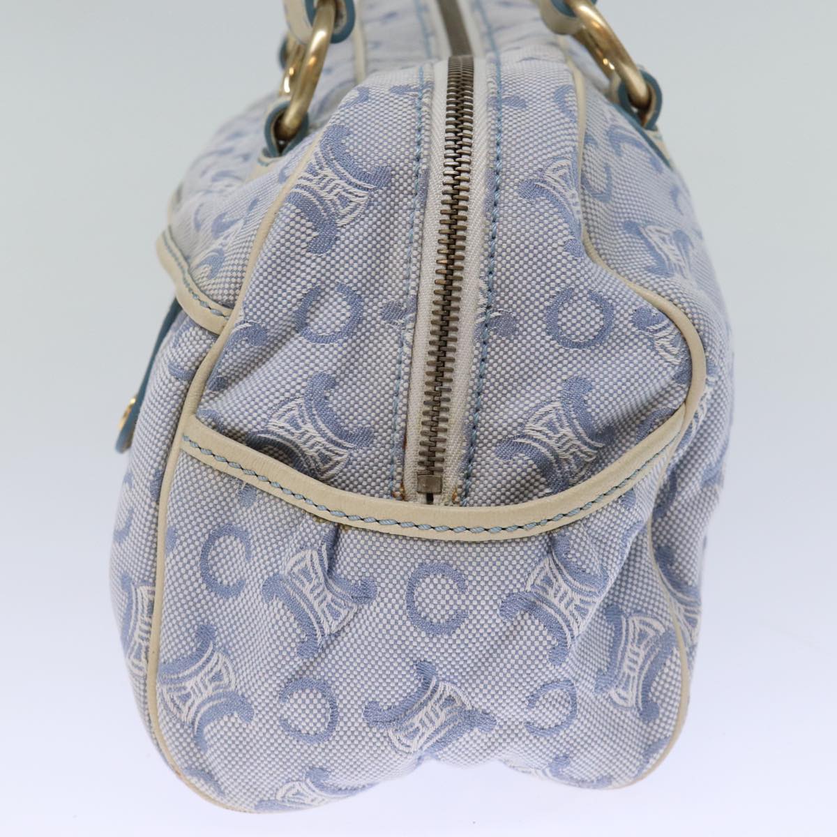 Luxury CELINE C Macadam Canvas Hand Bag Light Blue  73242