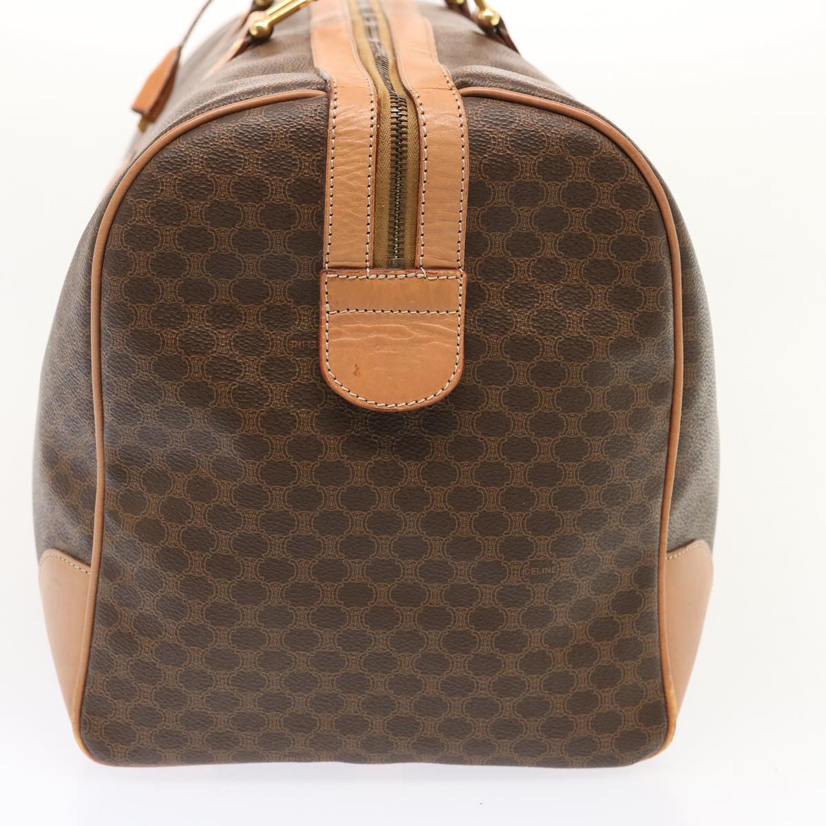 Luxury CELINE Macadam Canvas Boston Bag PVC Brown  73245
