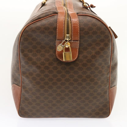 Luxury CELINE Macadam Canvas Boston Bag PVC Brown  73343