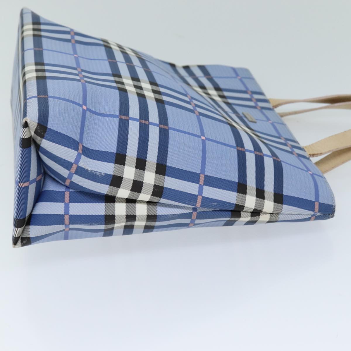 Luxury Burberry Nova Check Tote Bag Nylon Blue Auth 73344