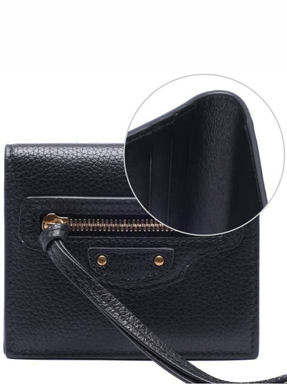 Luxury Balenciaga Trending 2025 Neo Classic Half Wallet Black