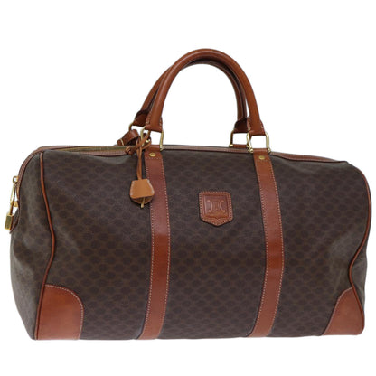 Luxury CELINE Macadam Canvas Boston Bag PVC Brown  73452