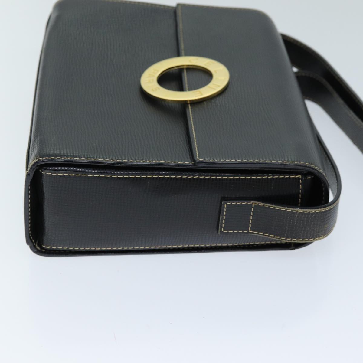 Luxury CELINE Shoulder Bag Leather Black  73484