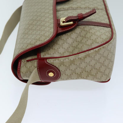 Luxury CELINE Macadam Canvas Shoulder Bag Beige  73585
