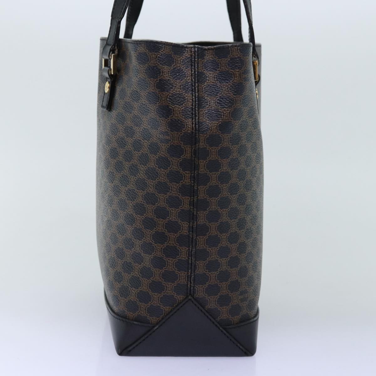 Luxury CELINE Macadam Canvas Hand Bag PVC Black  73589