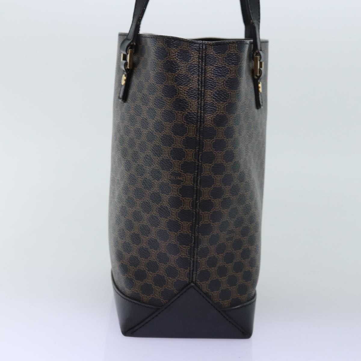 Luxury CELINE Macadam Canvas Hand Bag PVC Black  73589