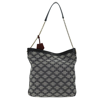Luxury CELINE Triomphe Canvas Shoulder Bag Gray  73617