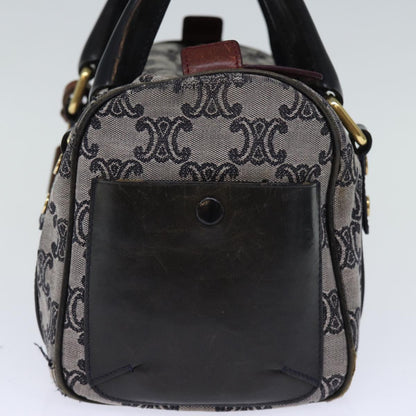 Luxury CELINE Triomphe Canvas Hand Bag Gray Auth 73729