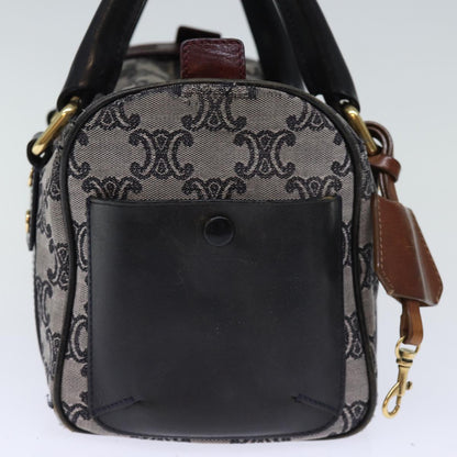 Luxury CELINE Triomphe Canvas Hand Bag Gray Auth 73729
