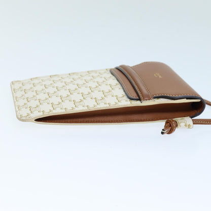 Luxury CELINE Triomphe Shoulder Pouch PVC Leather Whe  73744