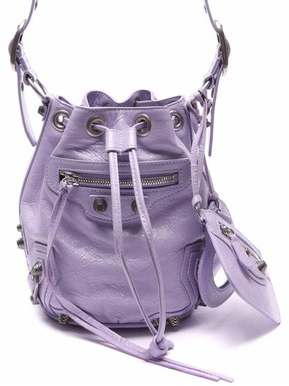 Luxury Balenciaga Trending 2025 Le Cagole Bucket Bag Purple