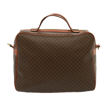 Luxury CELINE Macadam Canvas Boston Bag PVC 2way Brown  73841