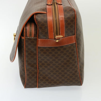 Luxury CELINE Macadam Canvas Boston Bag PVC 2way Brown  73841