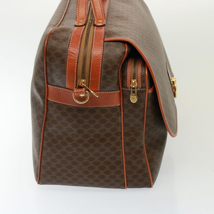 Luxury CELINE Macadam Canvas Boston Bag PVC 2way Brown  73841