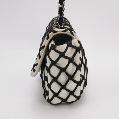 Chanel Lambskin Jumbo Canebiers Net Knots Flap White, 2011