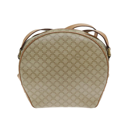 Luxury CELINE Macadam Canvas Shoulder Bag Beige  73944