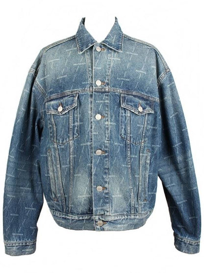 Luxury Balenciaga Trending 2025 Multi logo denim jacket 50