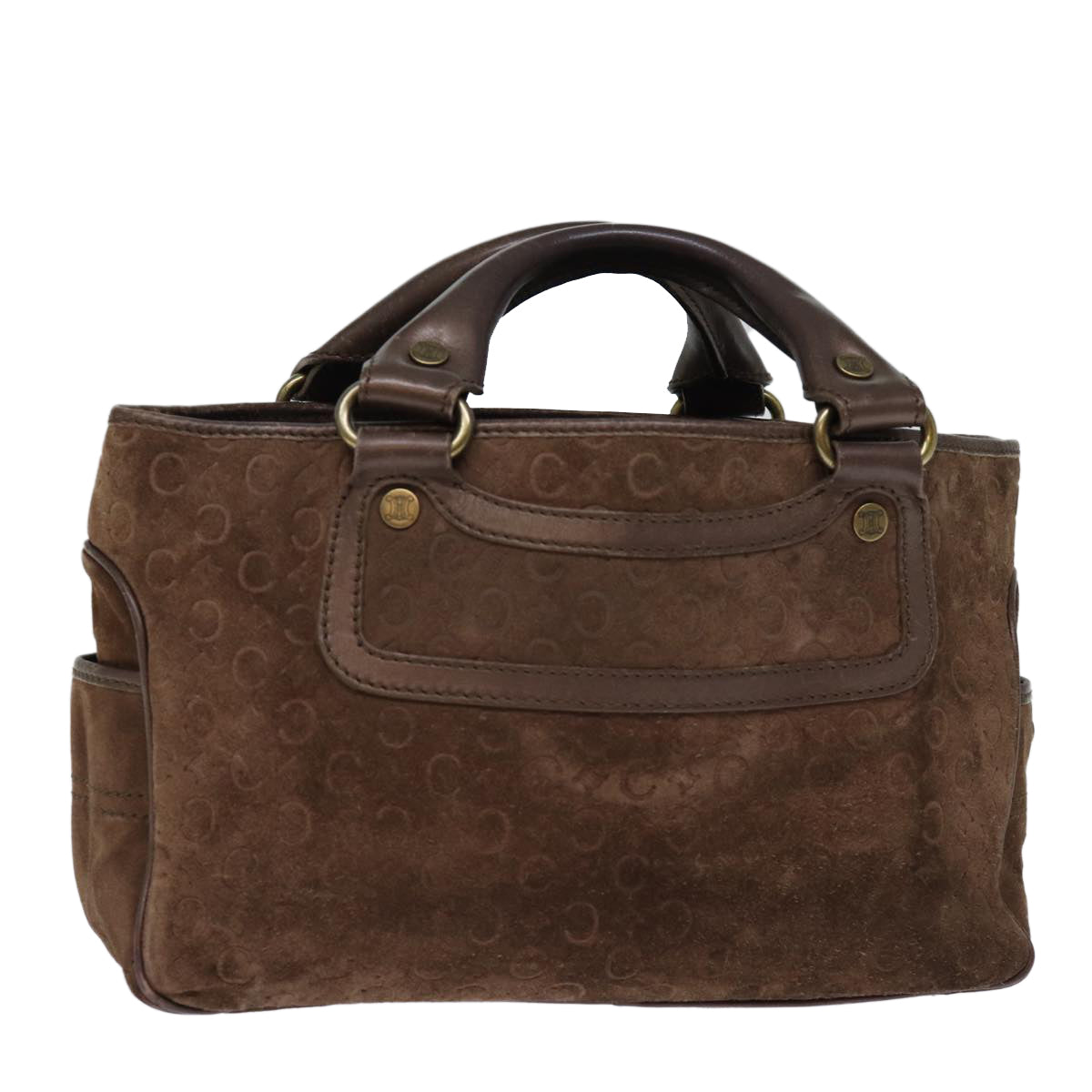 Luxury CELINE C Macadam Canvas Hand Bag Brown  74222