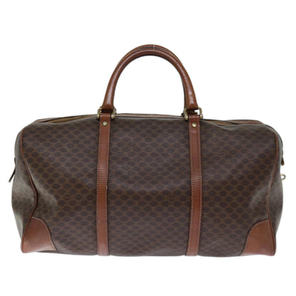 Luxury CELINE Macadam Canvas Boston Bag PVC Brown  74226