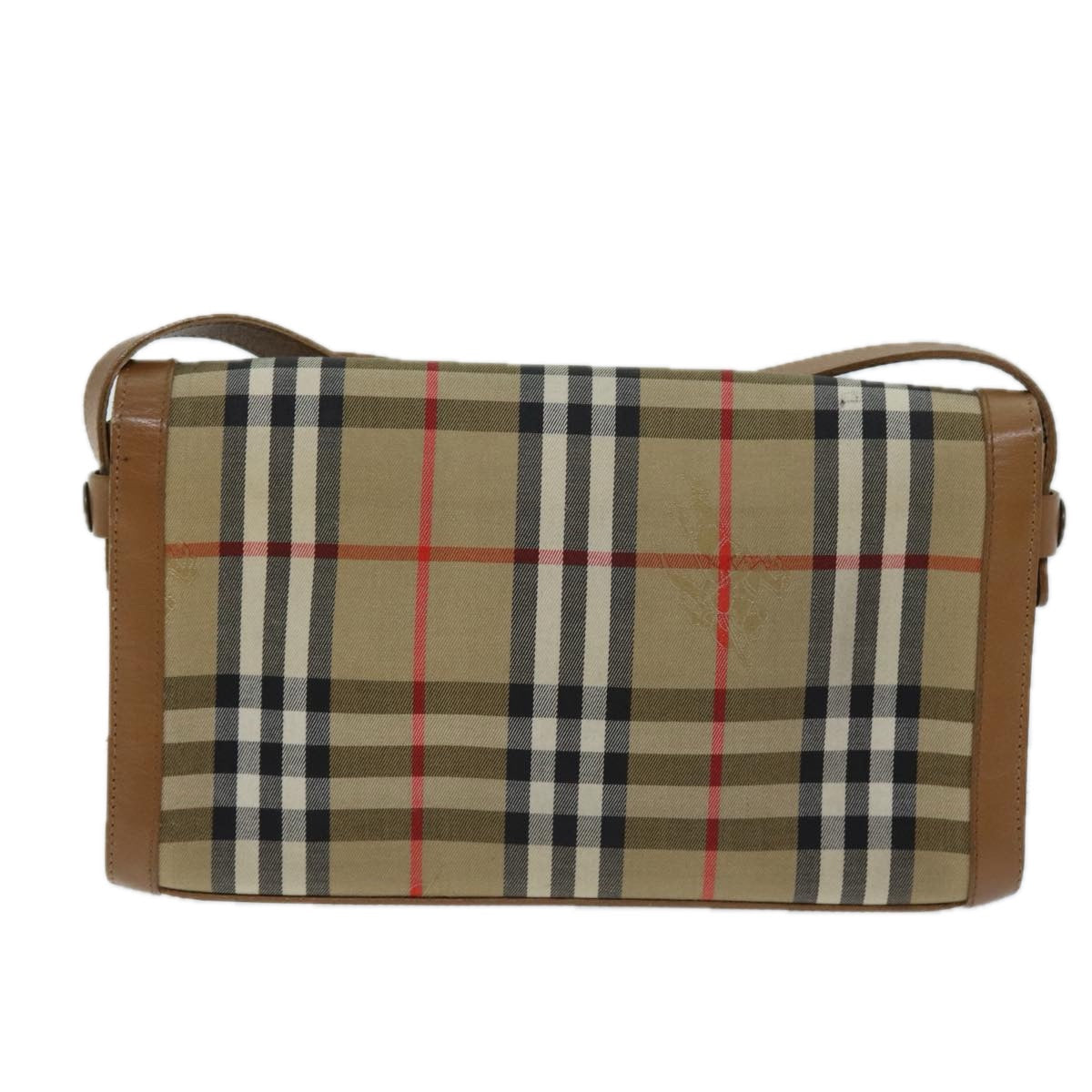 Luxury BurberrySs Nova Check Shoulder Bag Canvas Beige Auth 74254