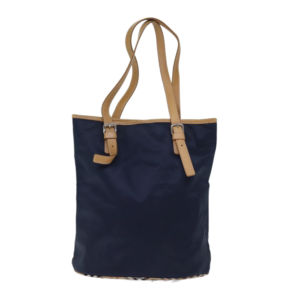 Luxury BurberrySs Blue Label Tote Bag Nylon Navy Auth 74256