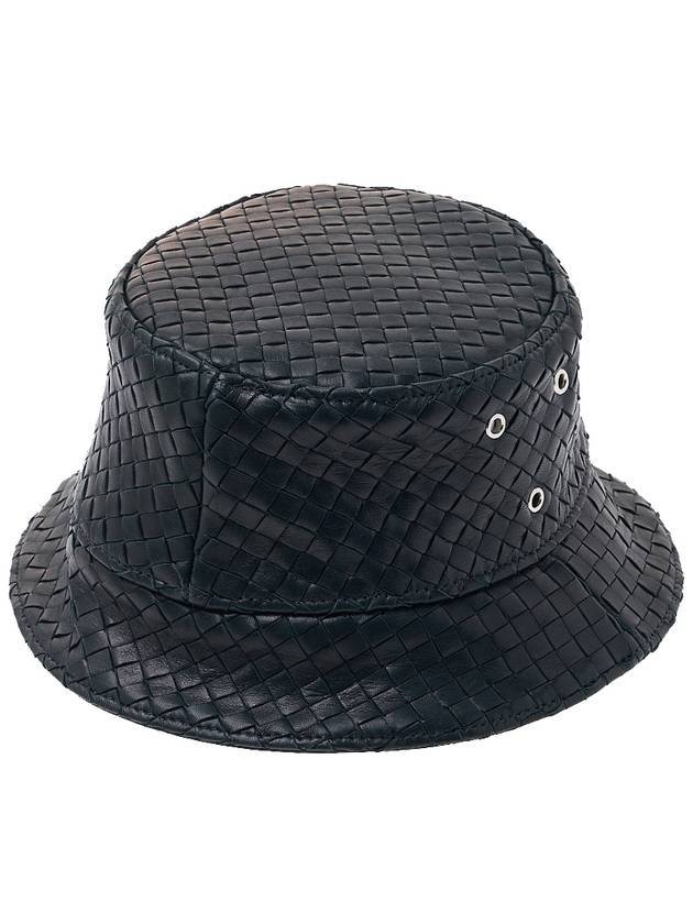 Luxury Bottega Veneta Intrecciato Leather Bucket Hat Dark Green