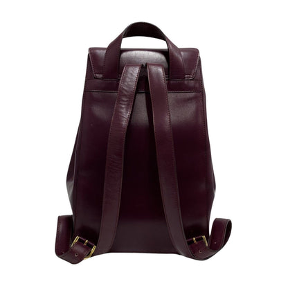 CELINE Backpack Calfskin, Leather purple logo Metal Women