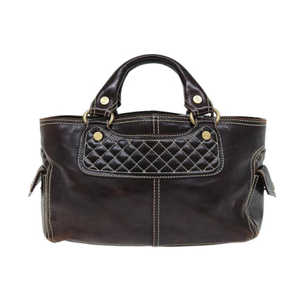 Luxury CELINE Hand Bag Leather Brown  74692