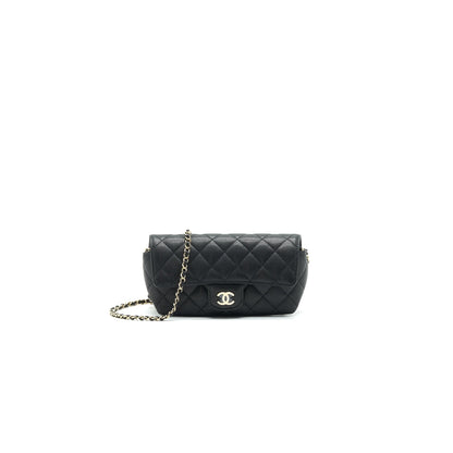 Chanel Glasses Case With Classic Chain Black LGHW