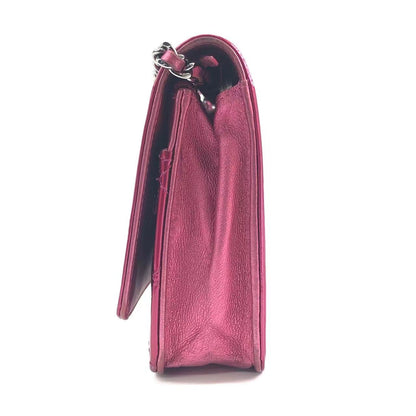 Chanel Boy WOC Wallet on Chain Half Flap 2014 Electric Fuchsia Pink Patent Leather