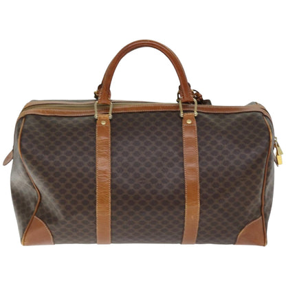 Luxury CELINE Macadam Canvas Boston Bag PVC Brown  74734
