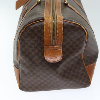 Luxury CELINE Macadam Canvas Boston Bag PVC Brown  74734