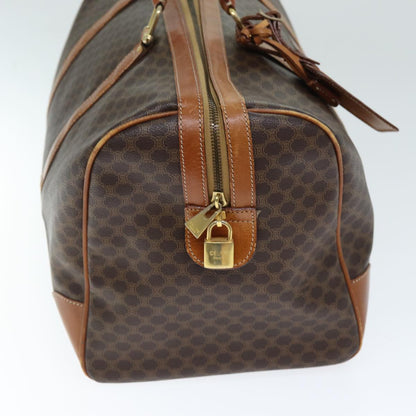 Luxury CELINE Macadam Canvas Boston Bag PVC Brown  74734