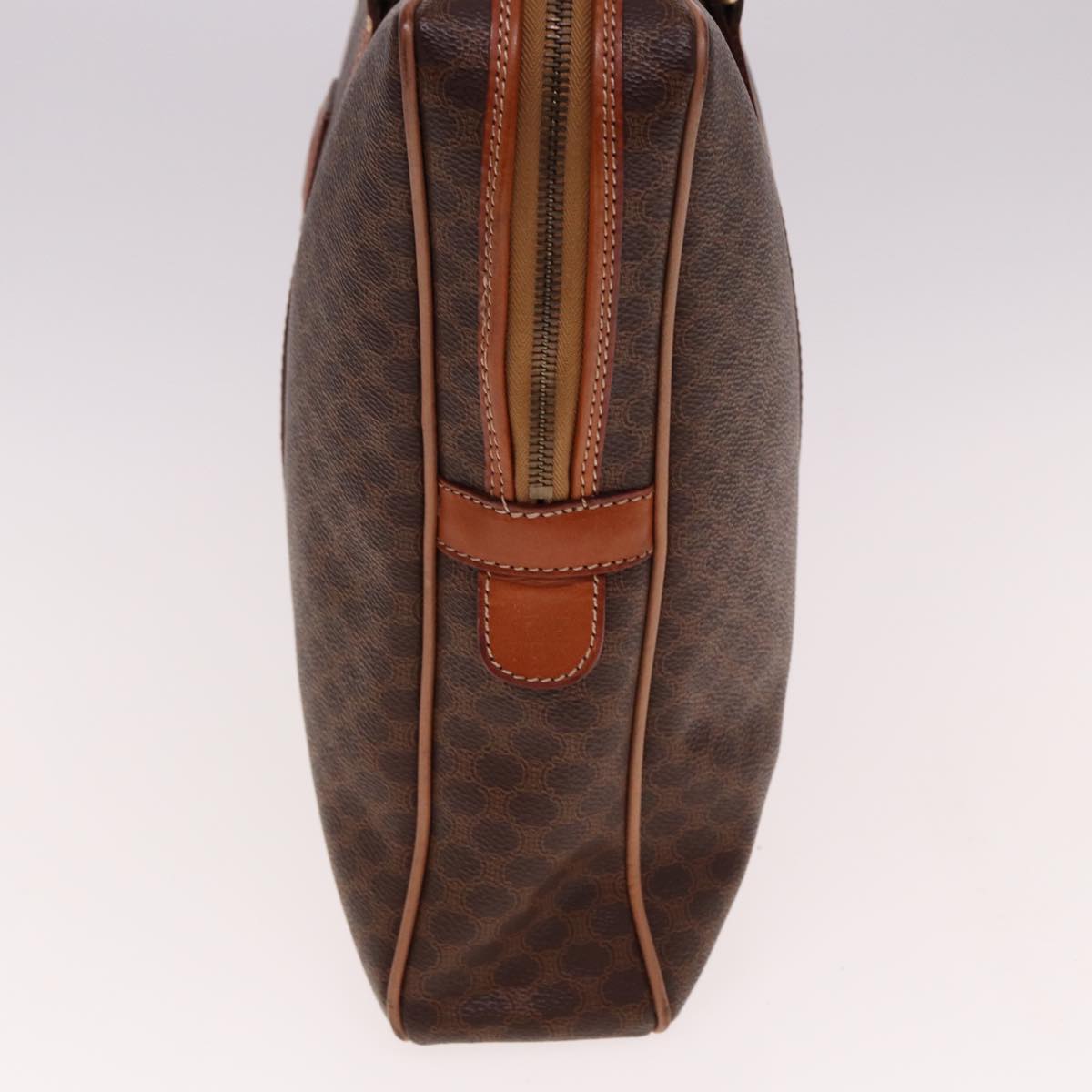 Luxury CELINE Macadam Canvas Hand Bag PVC Leather Brown  74886