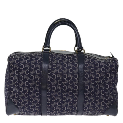 Luxury CELINE C Macadam Canvas Boston Bag Navy  74992