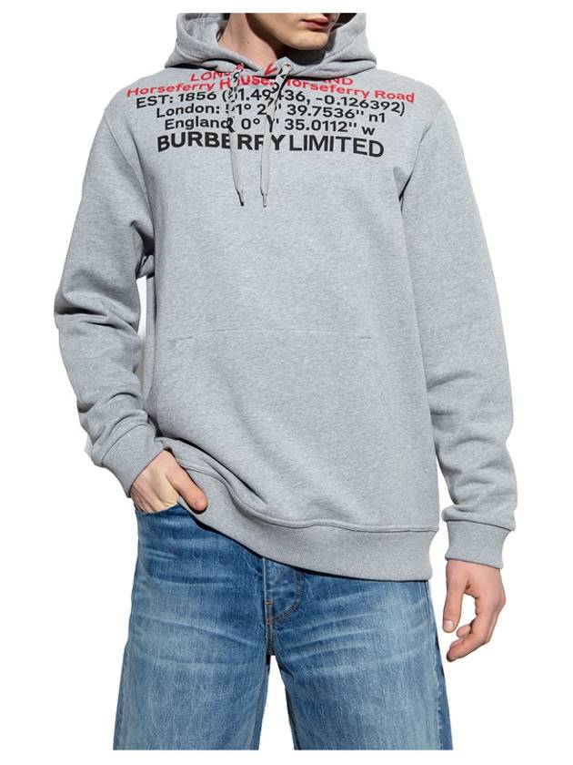 Luxury Burberry Location Cotton Hoodie Grey