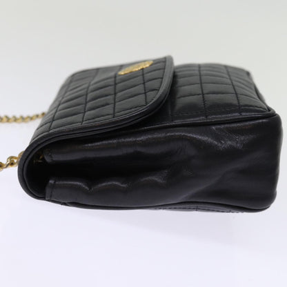 Luxury CELINE Chain Shoulder Bag Leather Black  75054