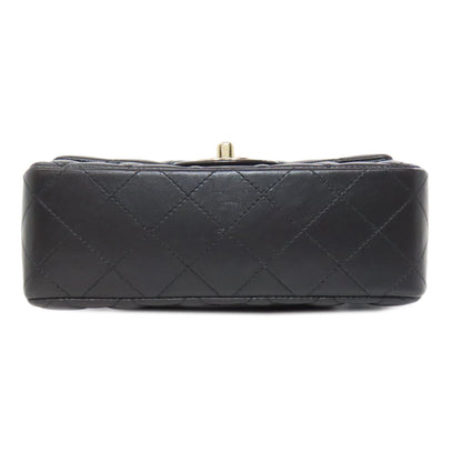 CHANEL Shoulder Bag lambskin black Matelasse Gold Metal