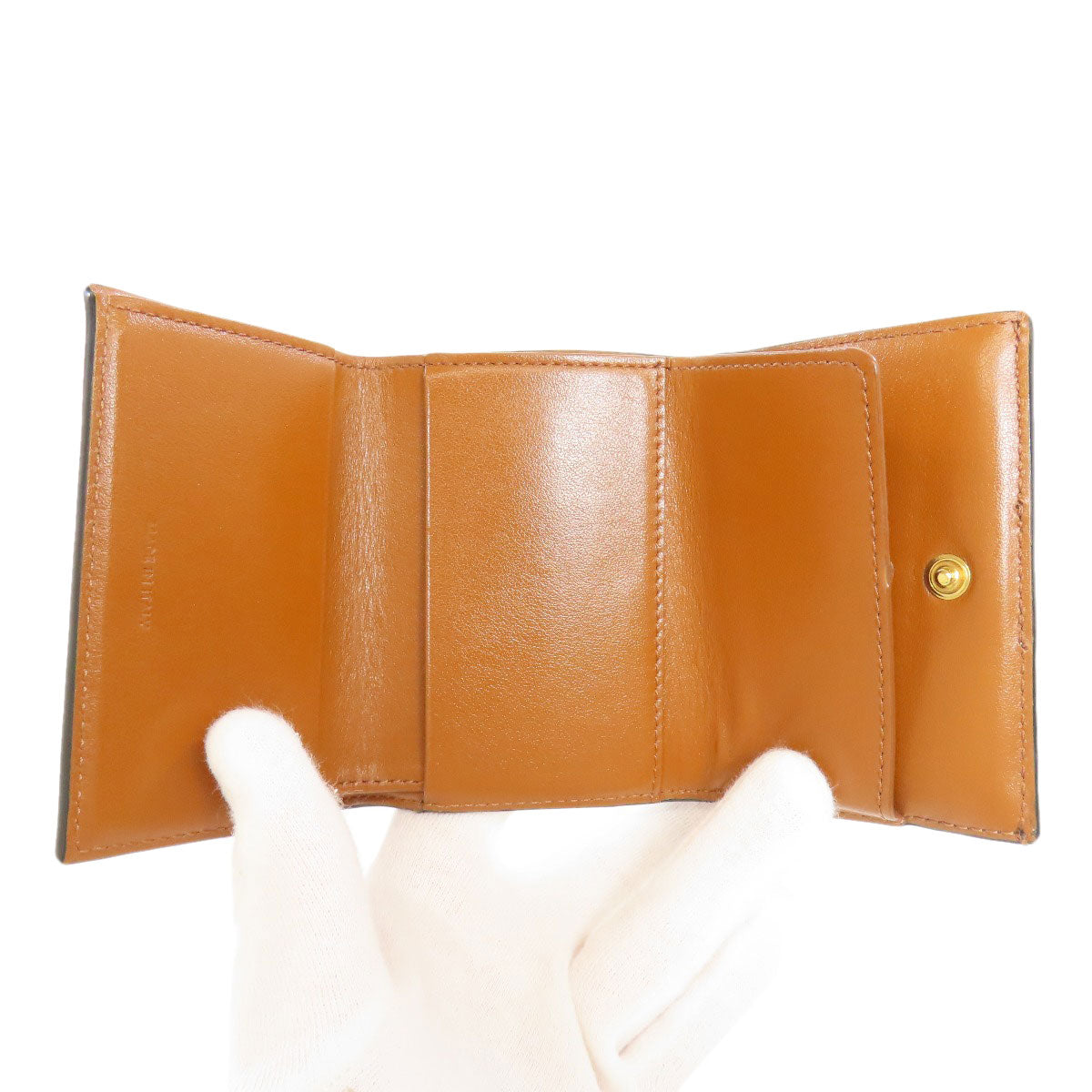 CELINE Bifold Wallet PVC Brown Tri-fold Wallet Macadam Women