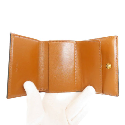 CELINE Bifold Wallet PVC Brown Tri-fold Wallet Macadam Women