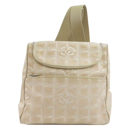 CHANEL Backpack Nylon jacquard beige New travel line
