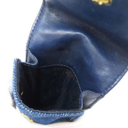 CHANEL glasses case denim blue COCO Mark Women
