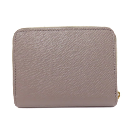 CELINE Coin case leather gray logo Women
