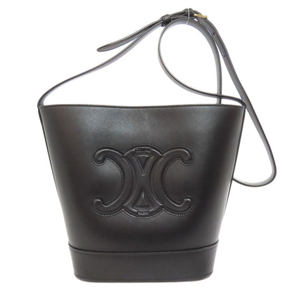 CELINE Shoulder Bag Calfskin black Small Bucket Cuir Women