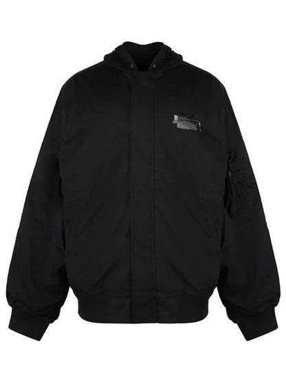 Luxury Balenciaga Trending 2025 Gaffer Padded Cotton Bomber Jacket Black