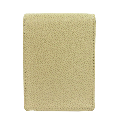 CHANEL Cigarette case Grained Calfskin Skin white COCO Mark Gold Metal Cigarette Case Women