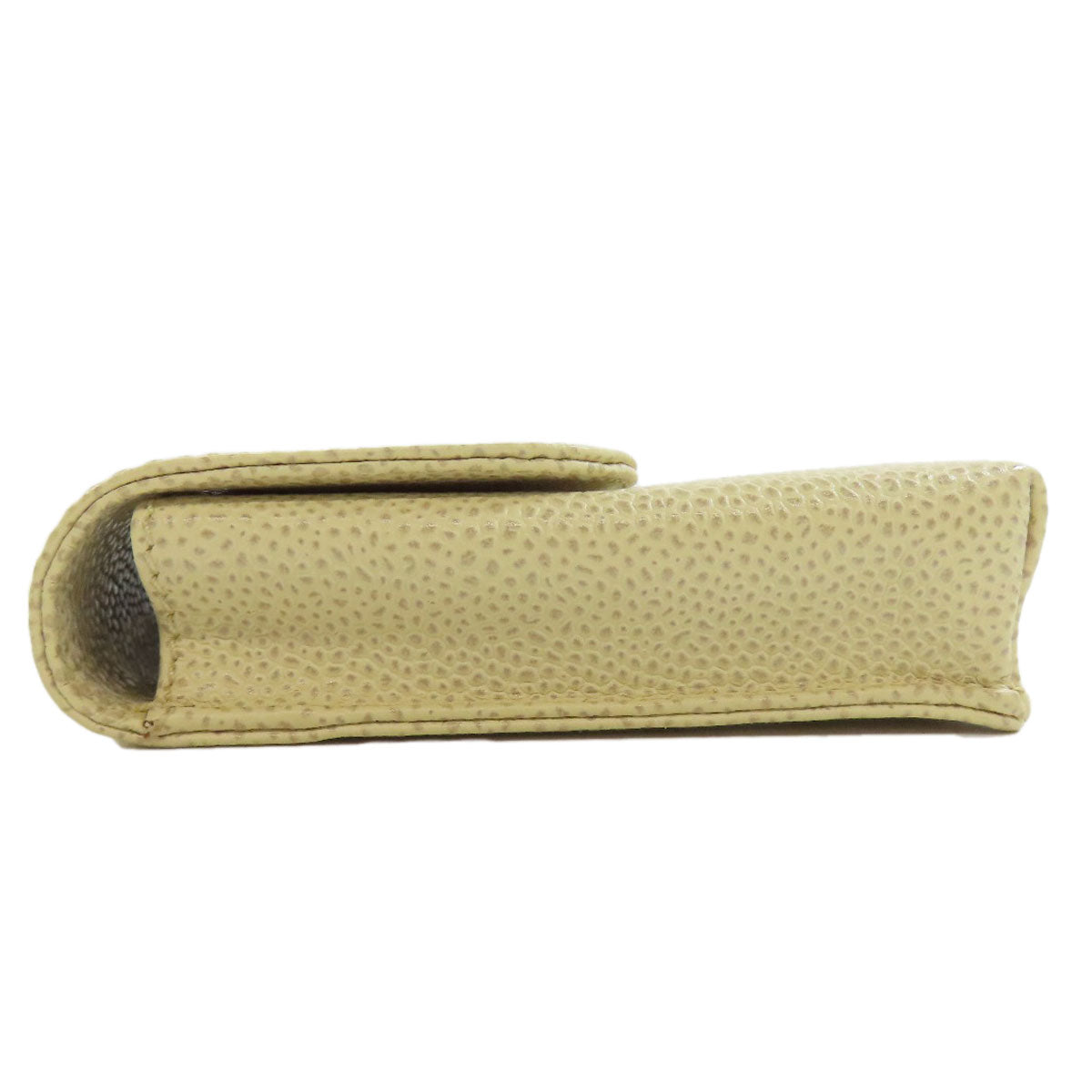 CHANEL Cigarette case Grained Calfskin Skin white COCO Mark Gold Metal Cigarette Case Women