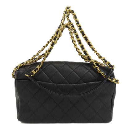 CHANEL Shoulder Bag Grained Calfskin Skin black Matelasse Gold Metal 2WAY Women