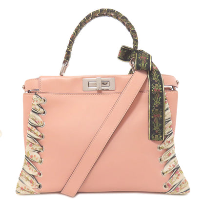 FENDI Handbag Calfskin pink Peekaboo ribbon stitch 2WAY Women